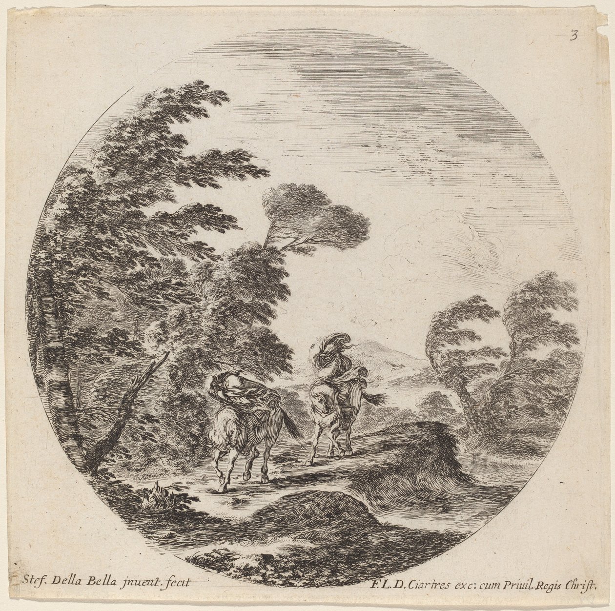 Jezdci ošlehaní větrem, 1646. od Stefano della Bella