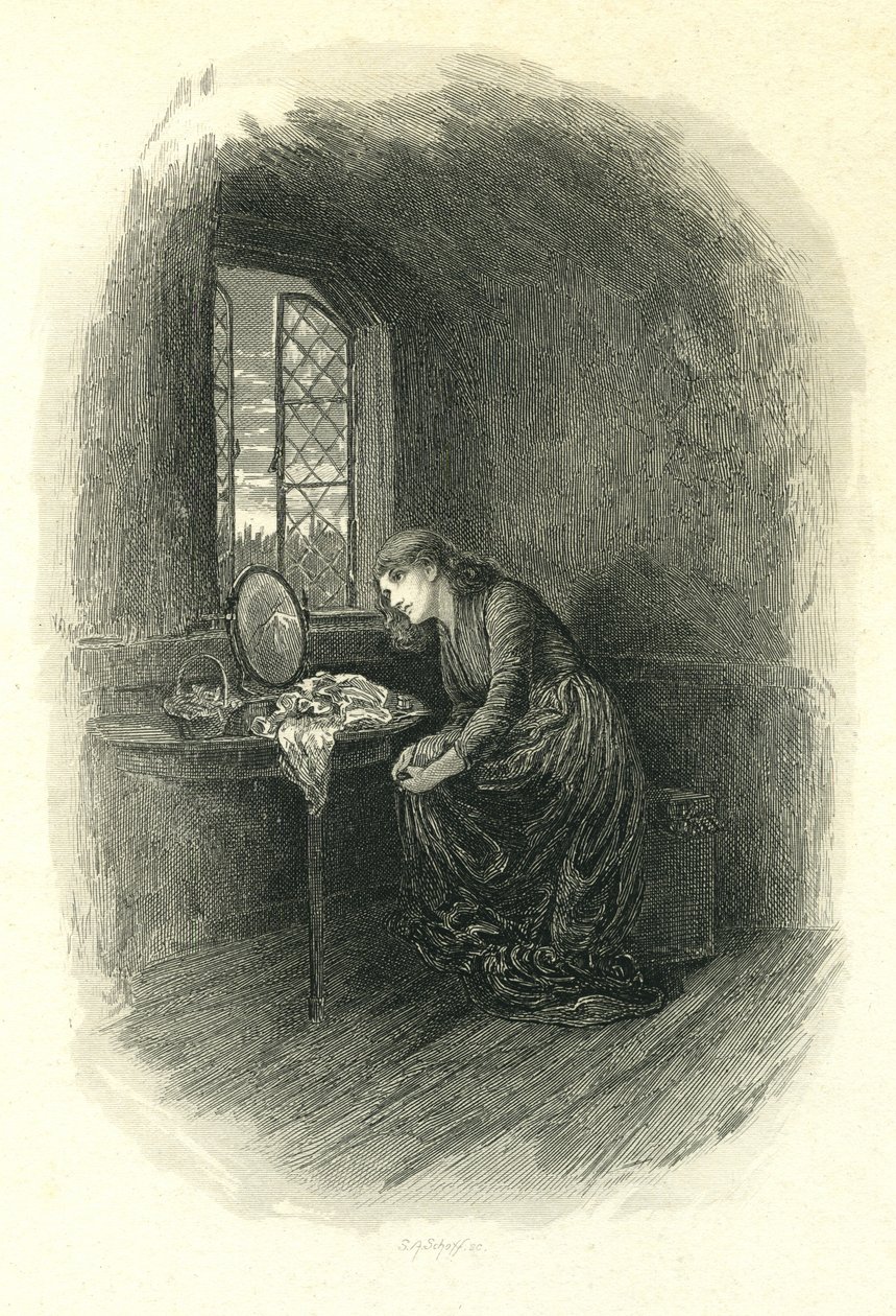 Malá Dorrit - Amy Dorrit U okna od Stephen Alonzo Schoff