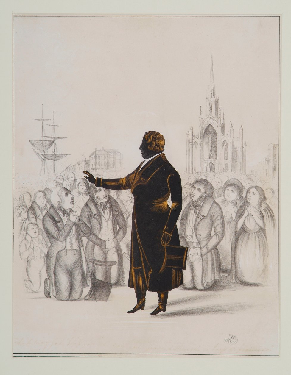 Silueta otce Mathewa, kolem roku 1870 (wc na papíře) od Stephen ODriscoll