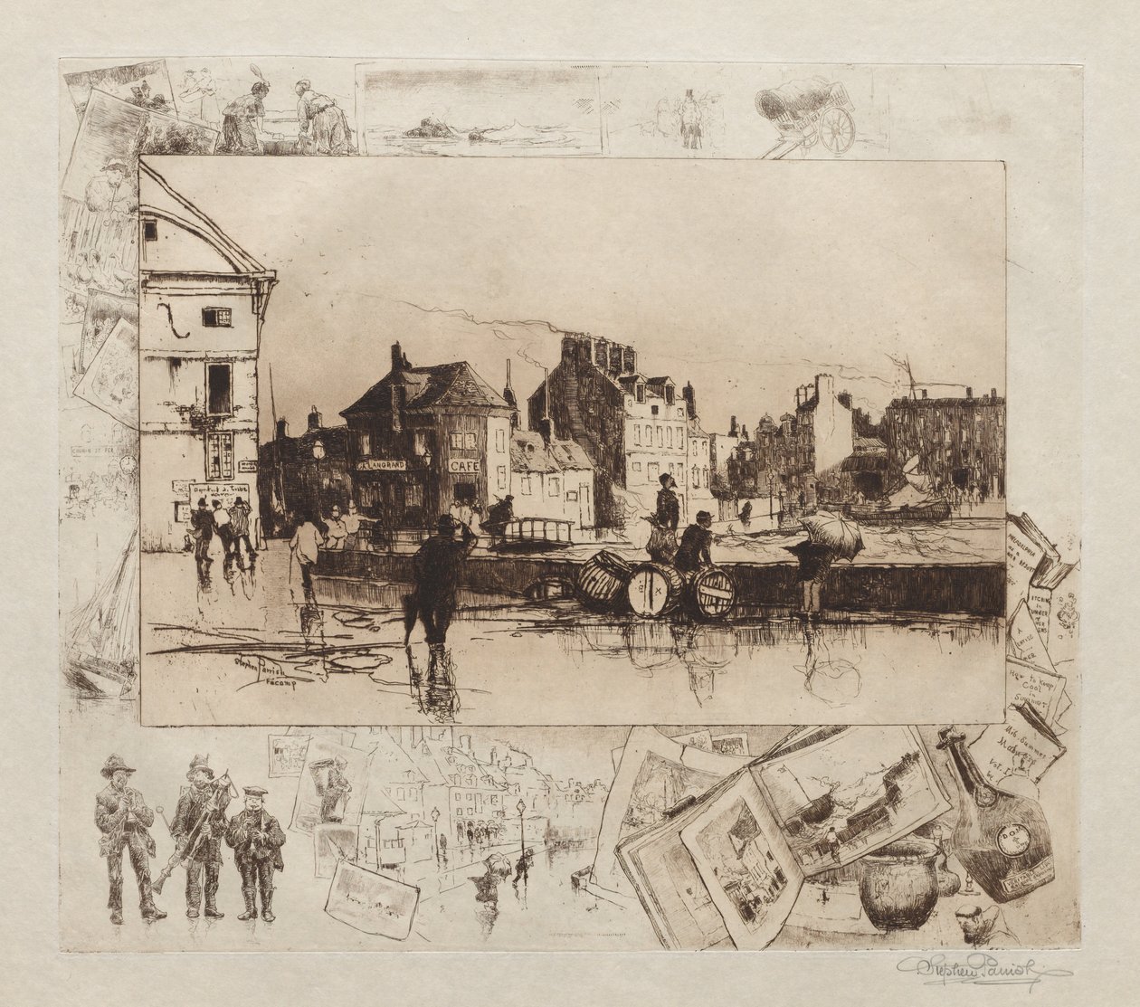 Gale at Fécamp Normandy, 1886. od Stephen Parrish