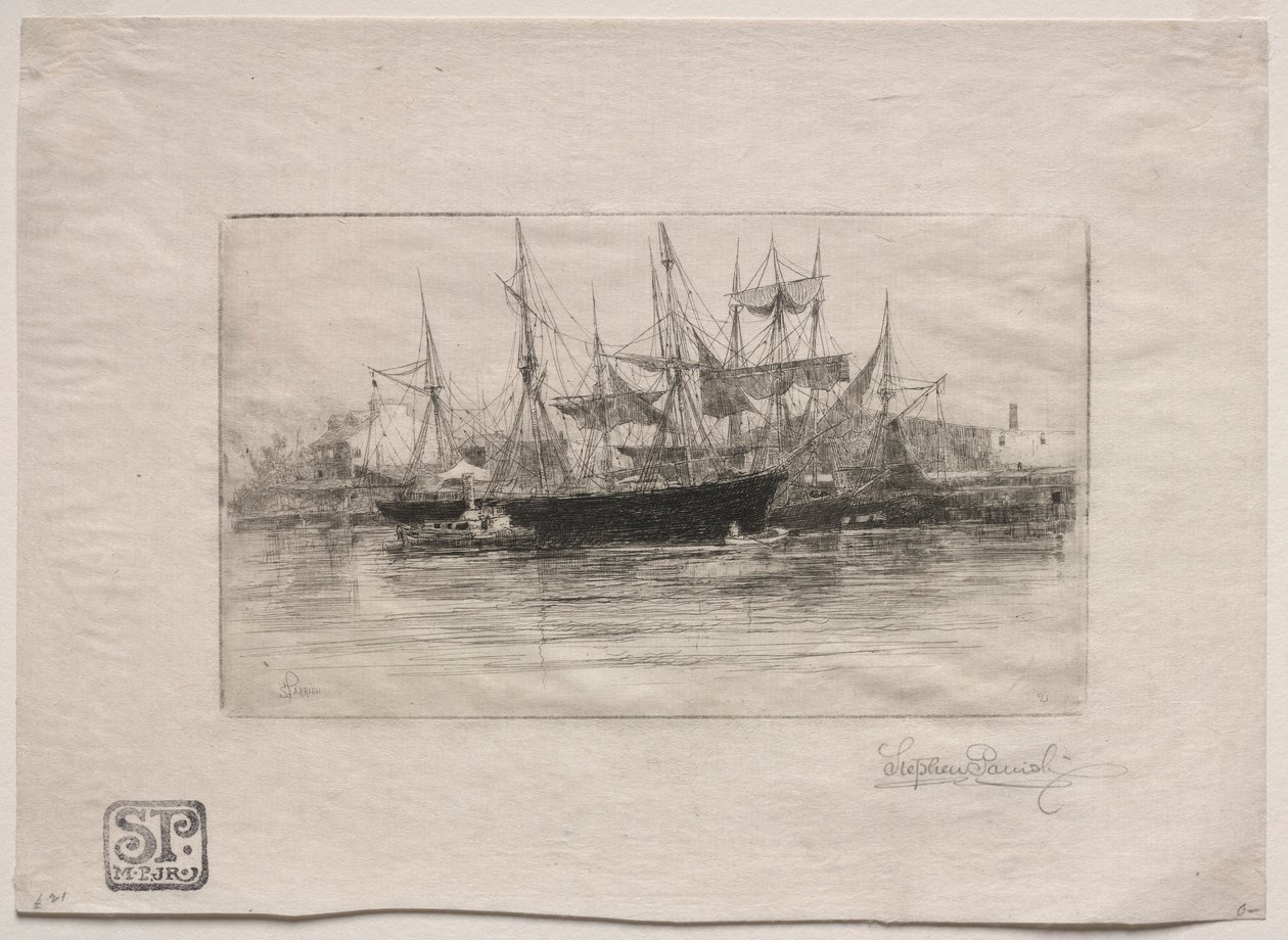 Point Breeze Oil Wharves, 1880. od Stephen Parrish