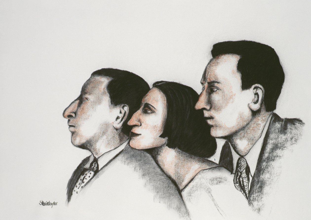The Sitwells, 2000 (pastel a dřevěné uhlí na papíře) od Stevie Taylor