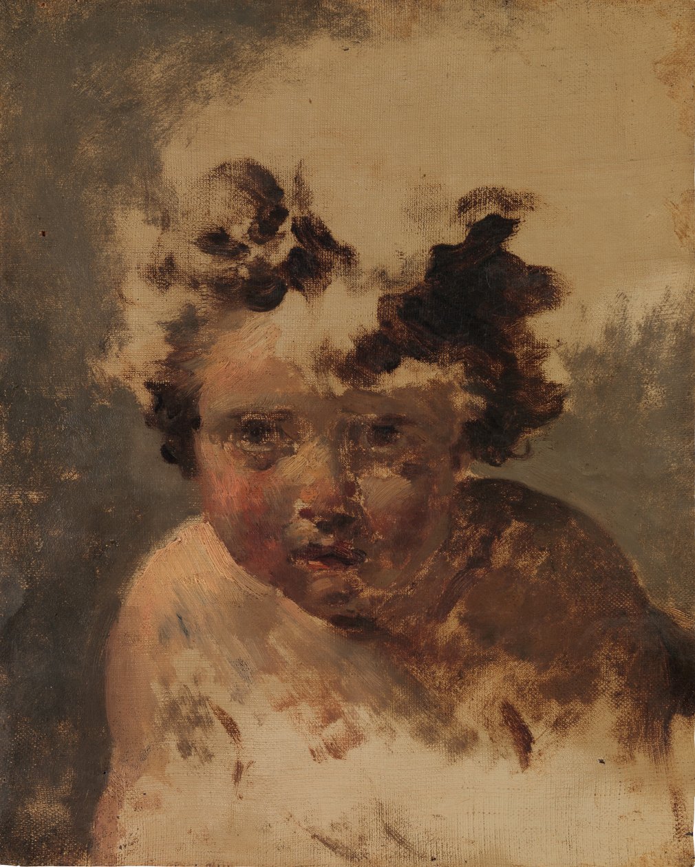 Hlava dítěte. od Style of Jacques Louis David