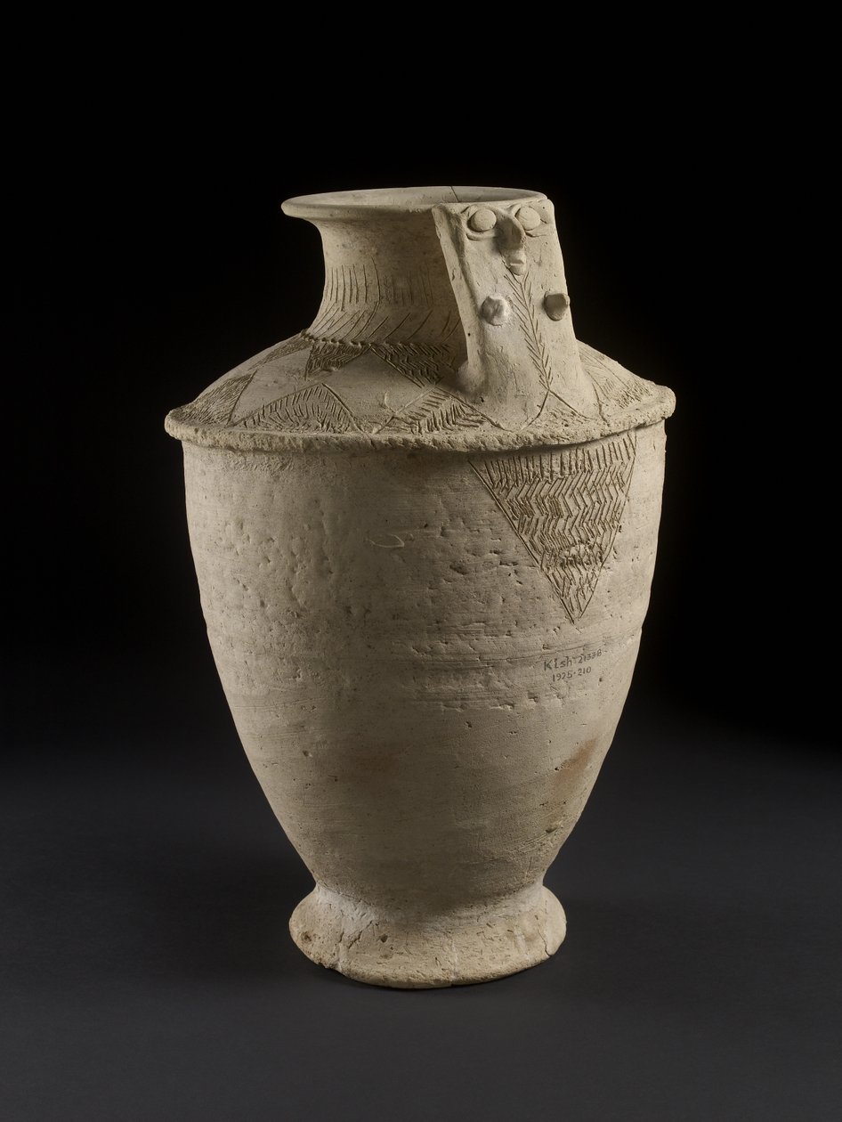 Váza z hrobu na hřbitově A, Kish, Irák (pálená hlína) od Sumerian