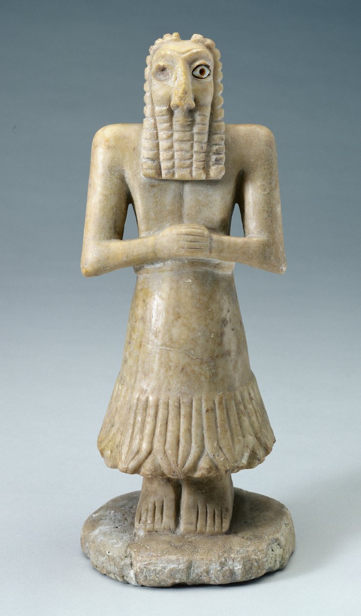 Soška muže, cca 3000-2500 př.nl (sádra a mušle) od Sumerian
