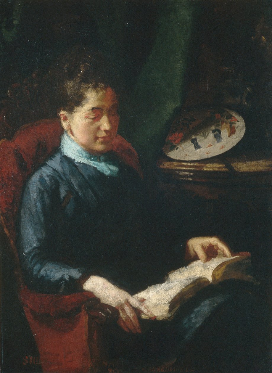 Žena čtení, 1879-84 od Susan Macdowell Eakins