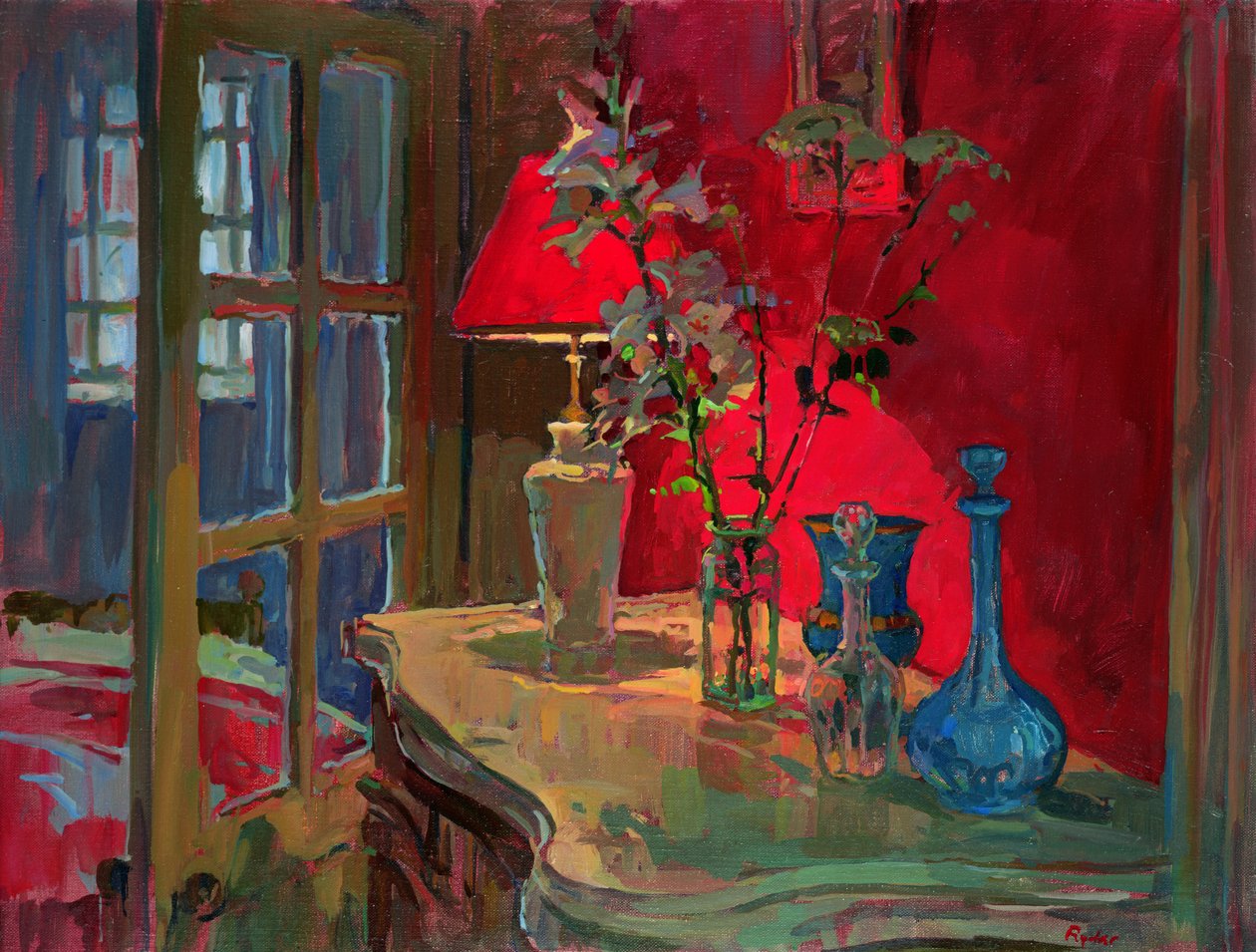 Červená lampa od Susan Ryder