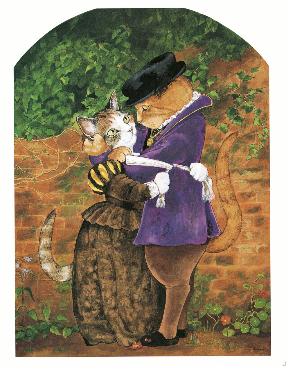 Ilustrace z knihy Pre-Raphaelite Cats (vyd. 1999) od Susan Herbert