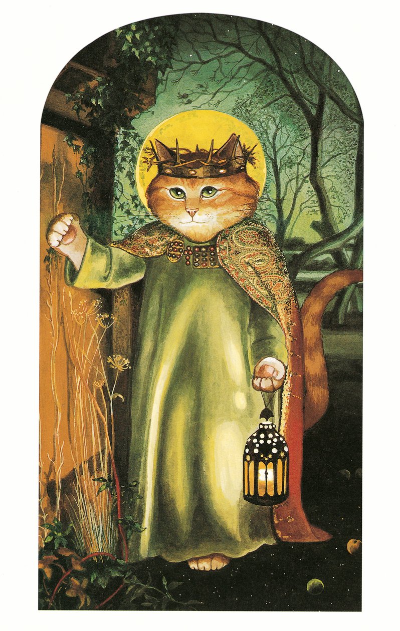 Ilustrace z knihy Pre-Raphaelite Cats (vyd. 1999) od Susan Herbert