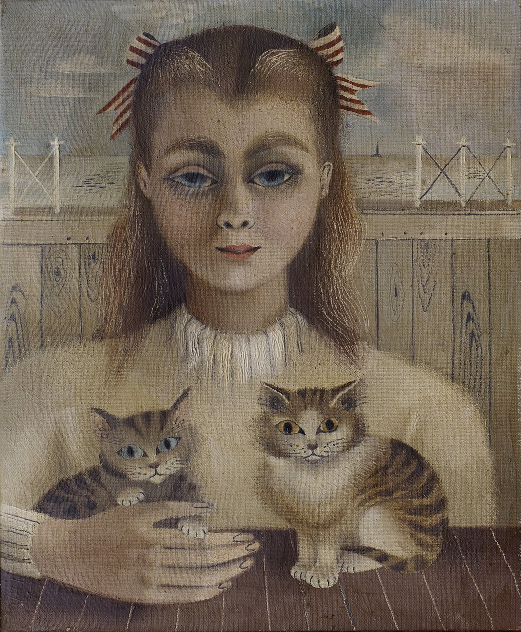 Kočičí dívka (olej na plátně) od Suzanne Cooper
