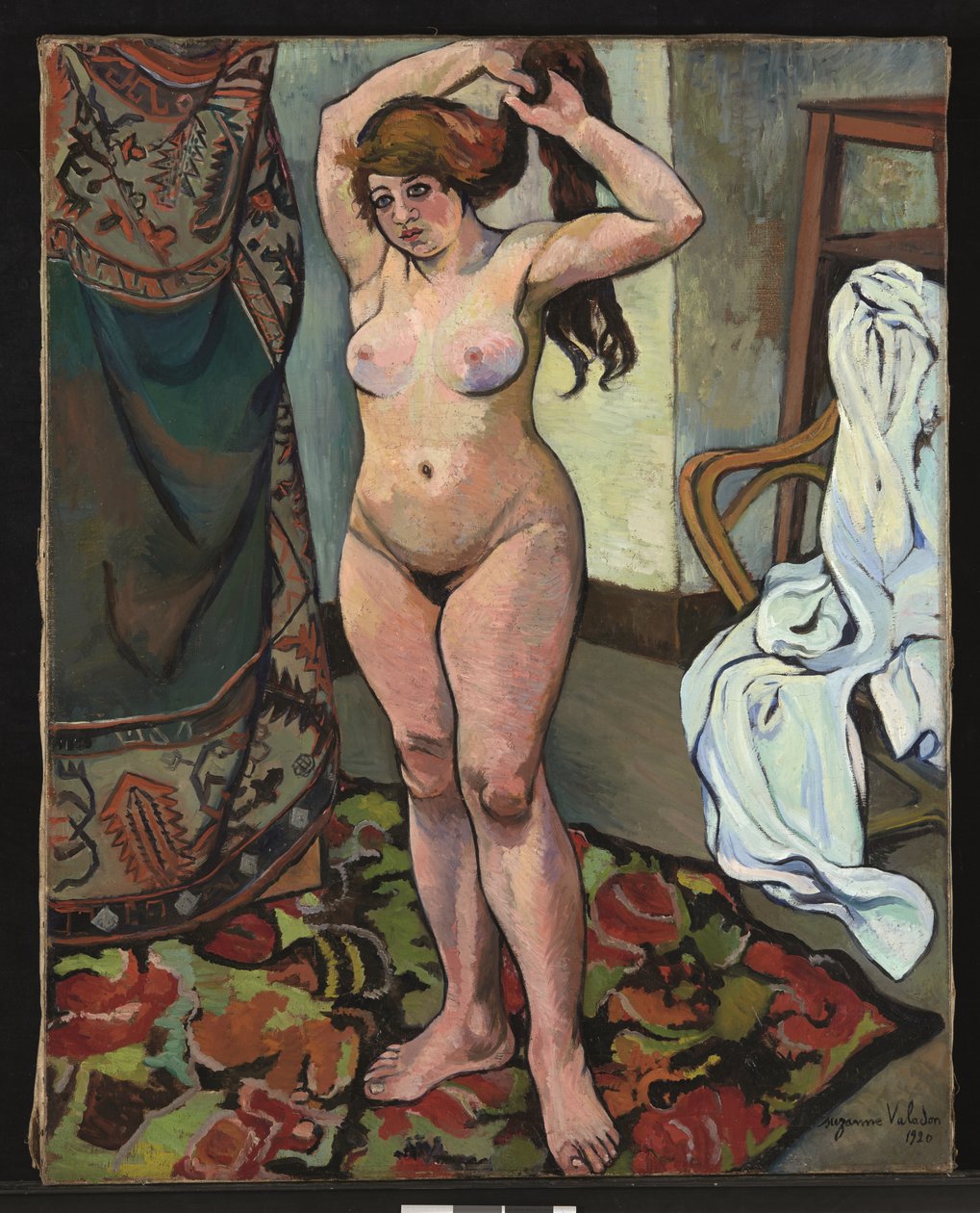 Nahá Gilberte si dělá vlasy od Suzanne Valadon