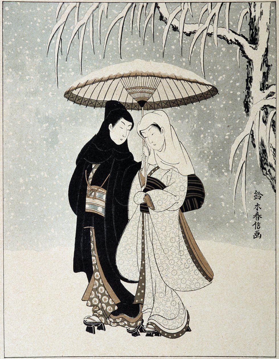 Mladý pár v "Uměleckém Japonsku"" od Suzuki (after) Harunobu