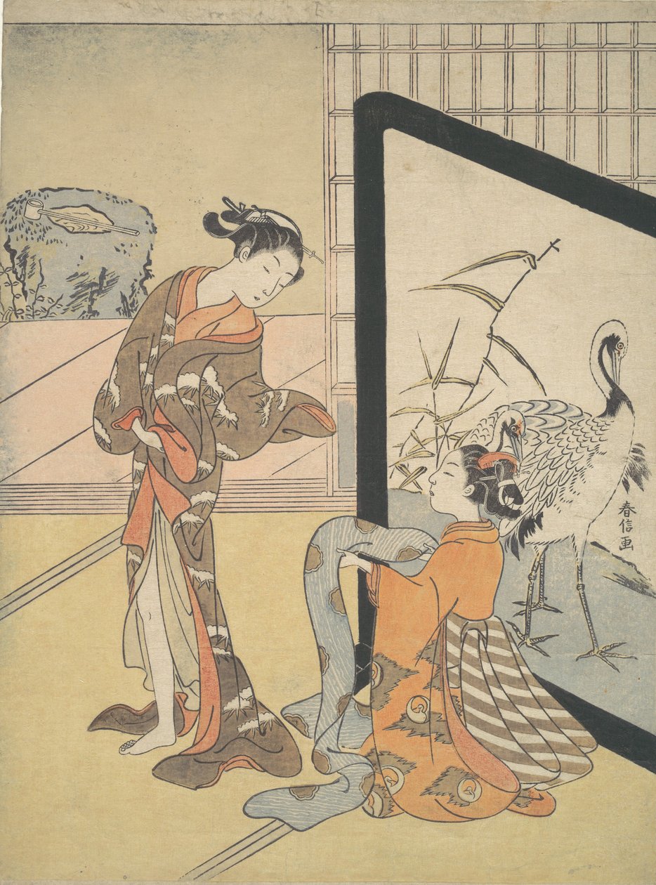 Kurtizána a Šinzó, 1725-1770., 1725-1770. od Suzuki Harunobu