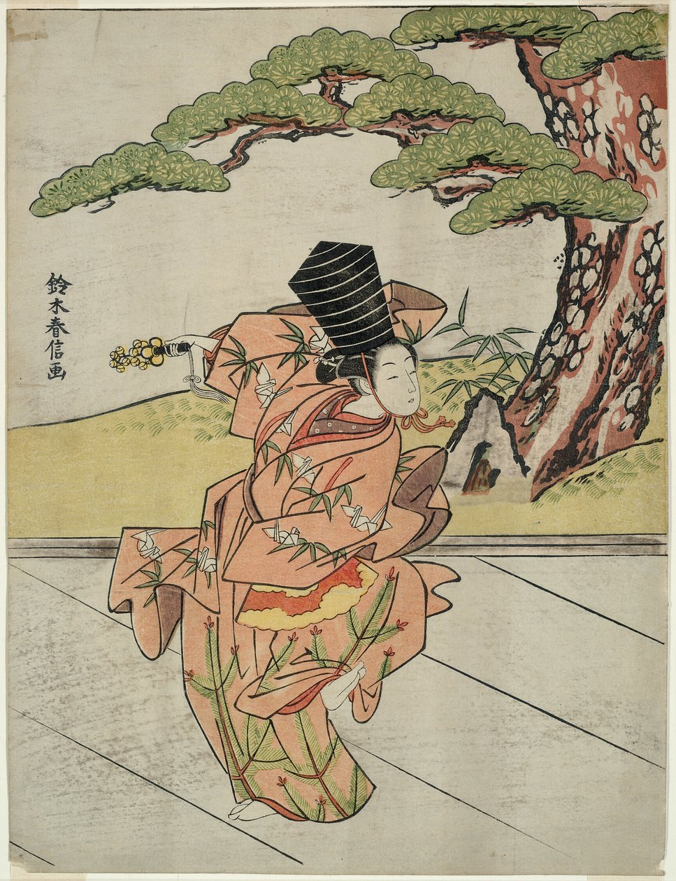 Tanečnice sanbaso od Suzuki Harunobu