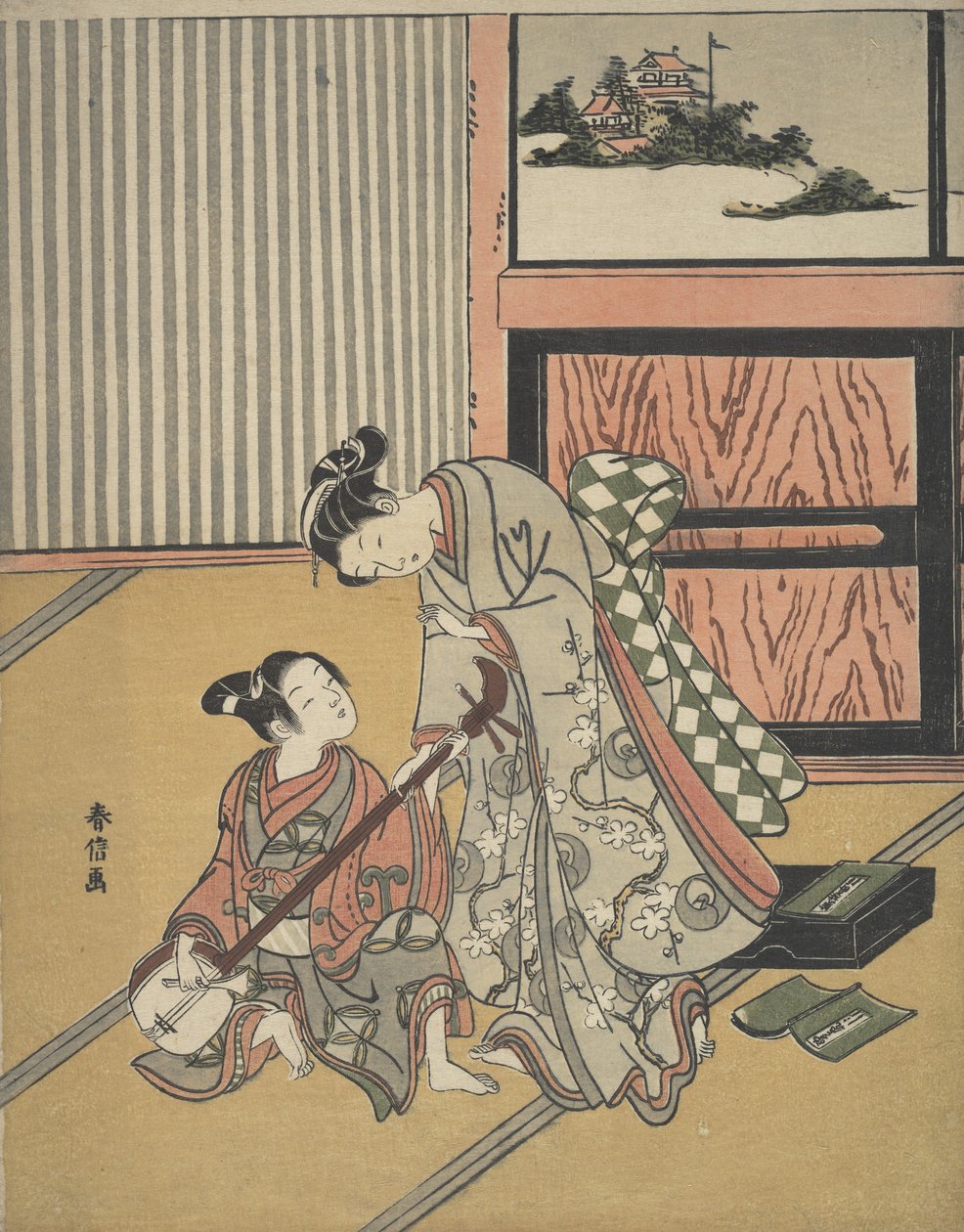 Hudební lekce. od Suzuki Harunobu