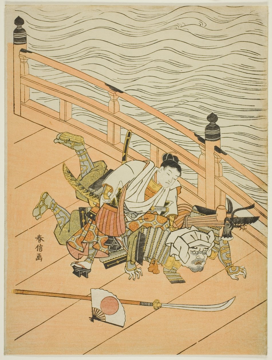 Ushiwakamaru Idea d Benkei Fightchin g Zvuk Vzájemná pomoc B důvod od Suzuki Harunobu