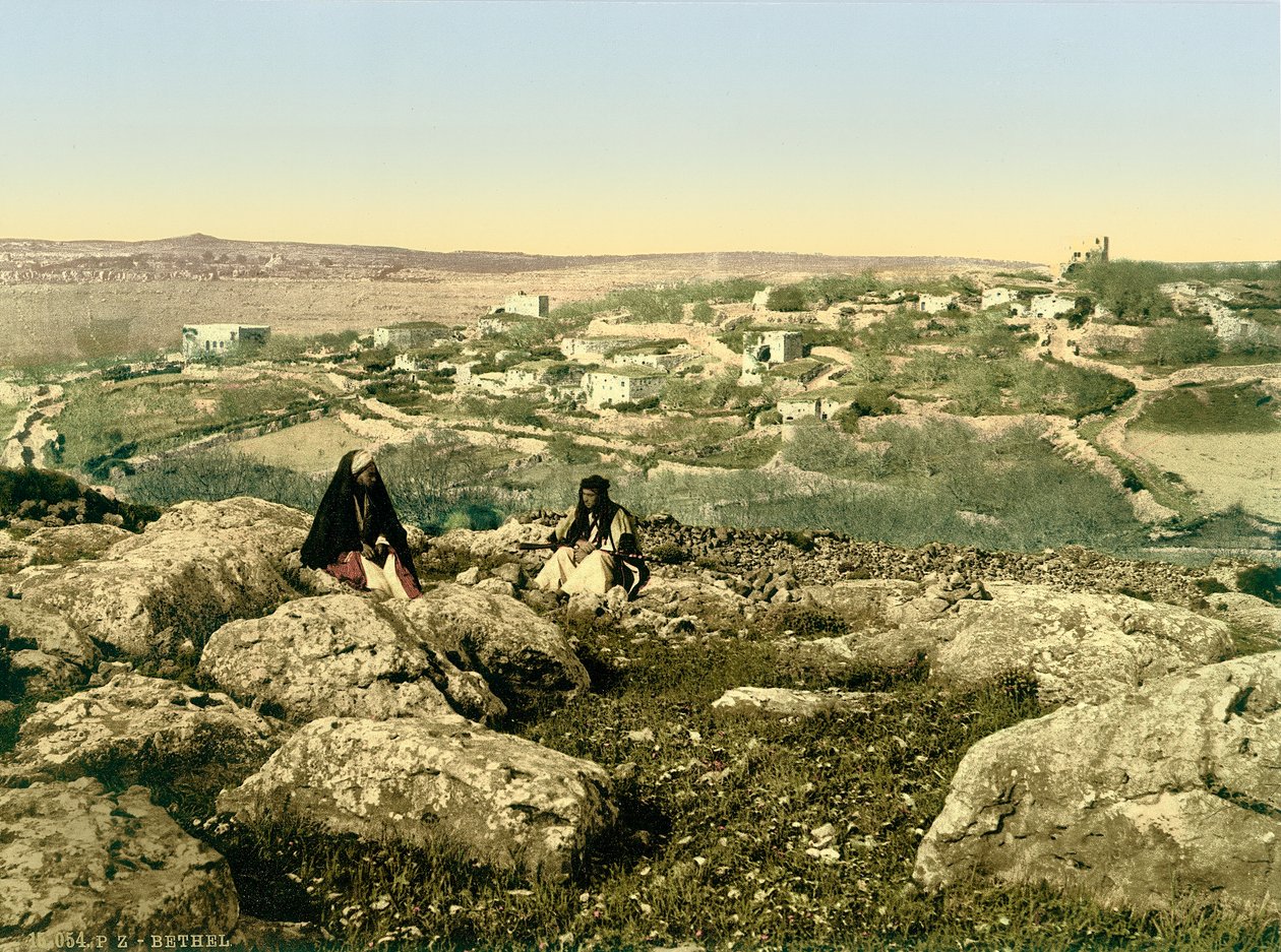 Celkový pohled na Beitin (Bethel), kolem 1880-1900 (fotochrom) od Swiss Photographer