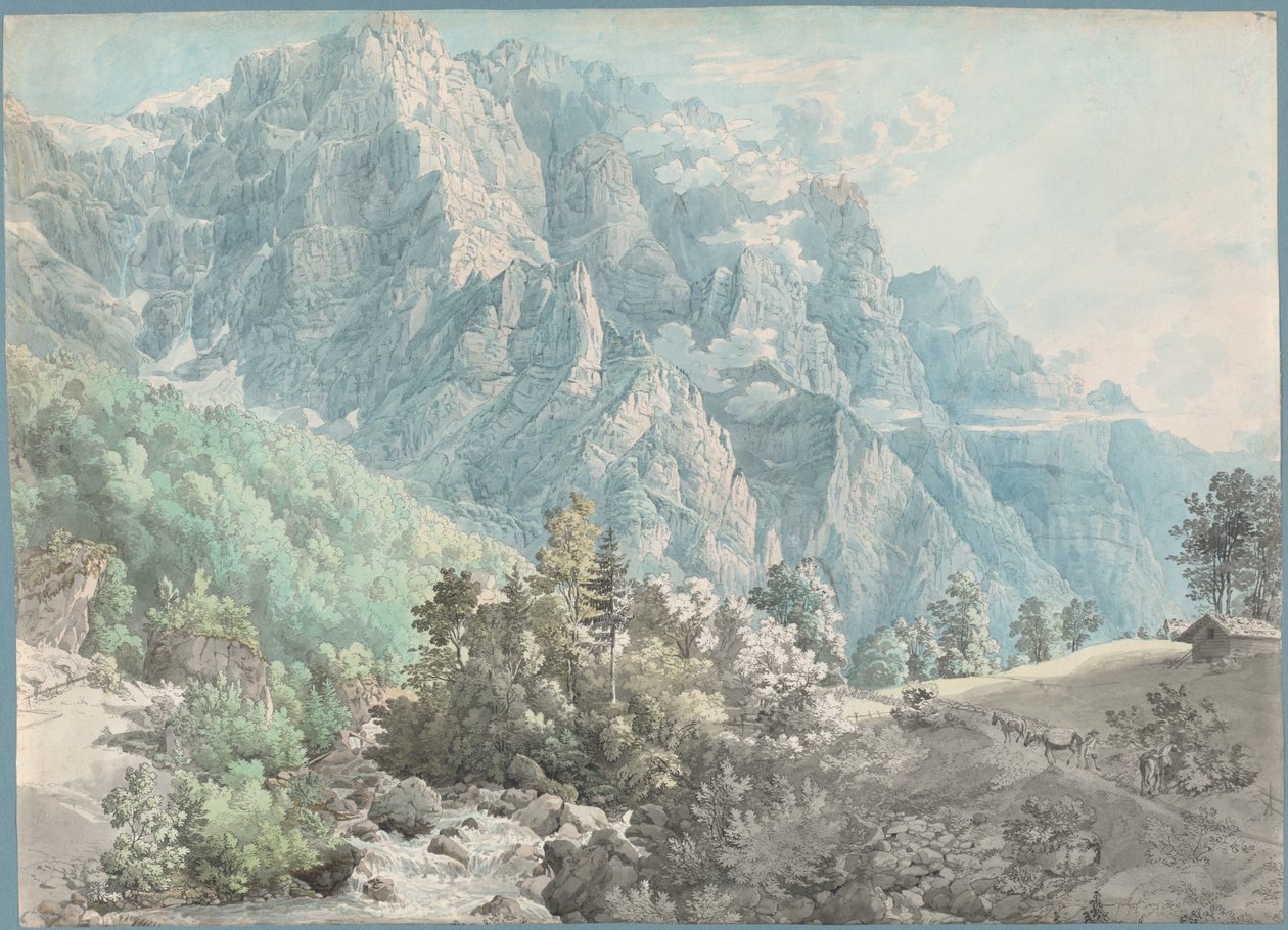 Masiv Glärnisch ve Švýcarsku od Swiss 18th Century