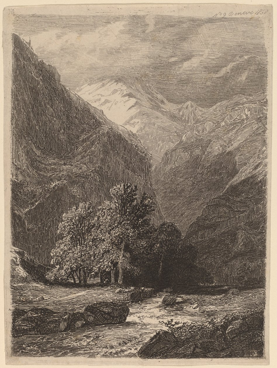 Horská krajina od Swiss 19th Century
