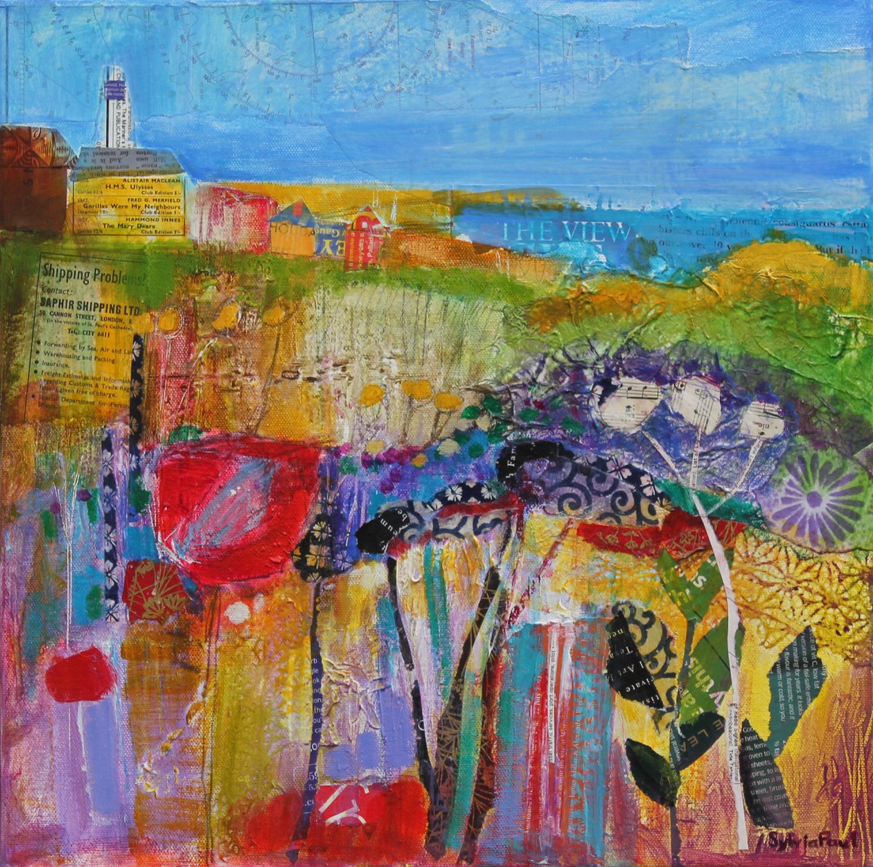 Coastal Meadow 2013, koláž z akrylového papíru od Sylvia Paul
