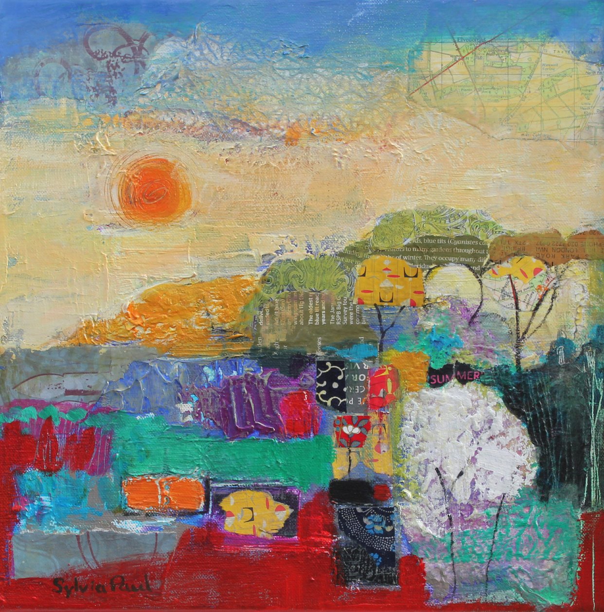 Koláž z akrylového papíru Colours of Summer 2014 od Sylvia Paul