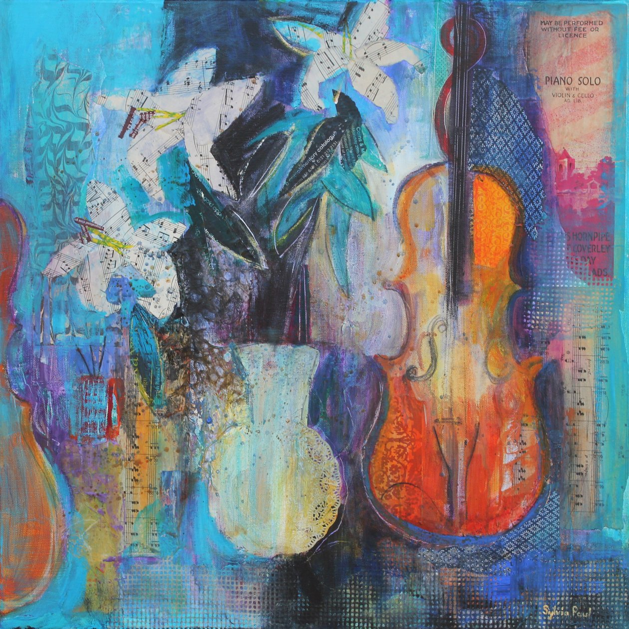 Koláž z akrylového papíru Trio 2014 od Sylvia Paul