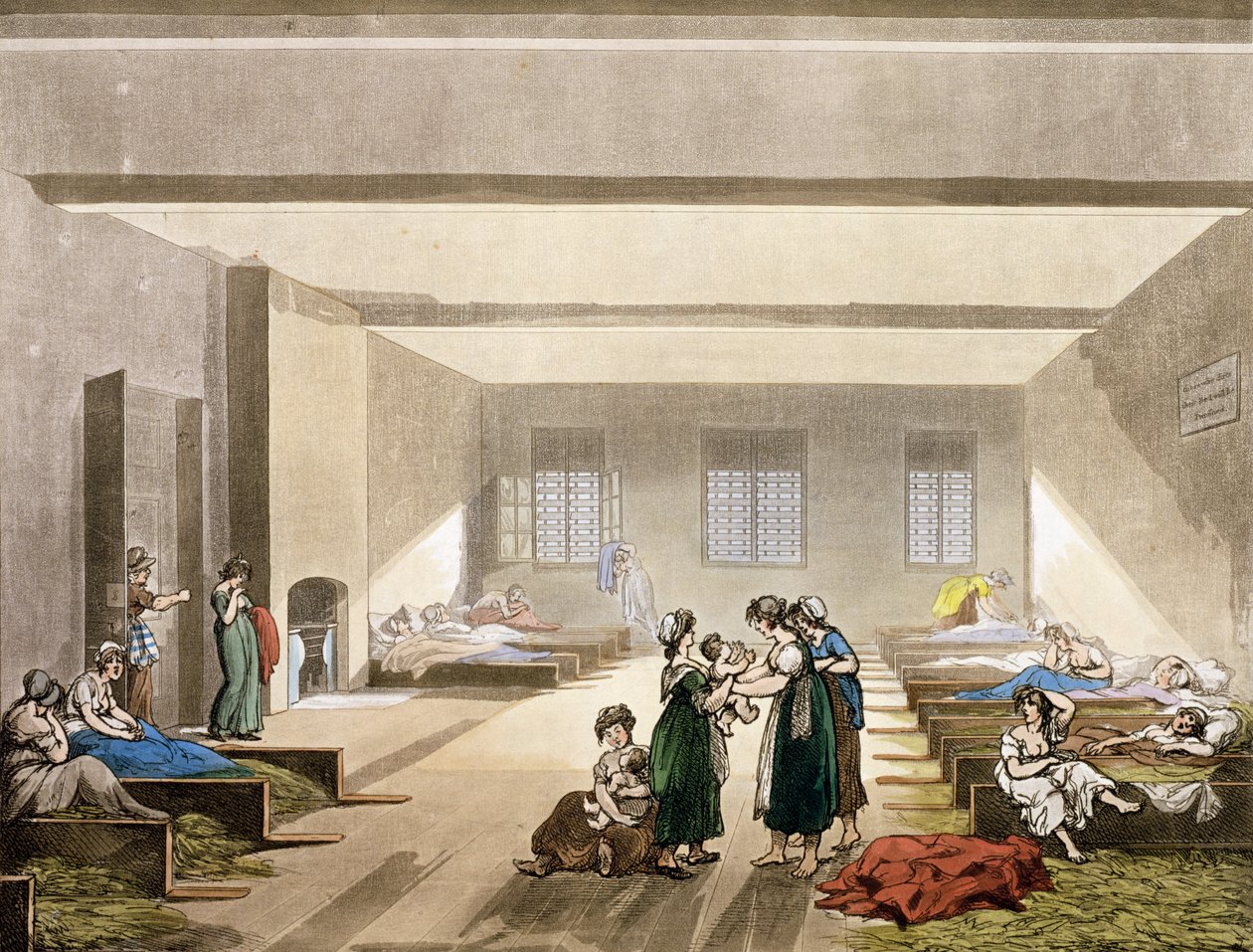 Pass-Room, Bridewell, z Ackermannova "Mikrokosmu Londýna od Pugin and Rowlandson