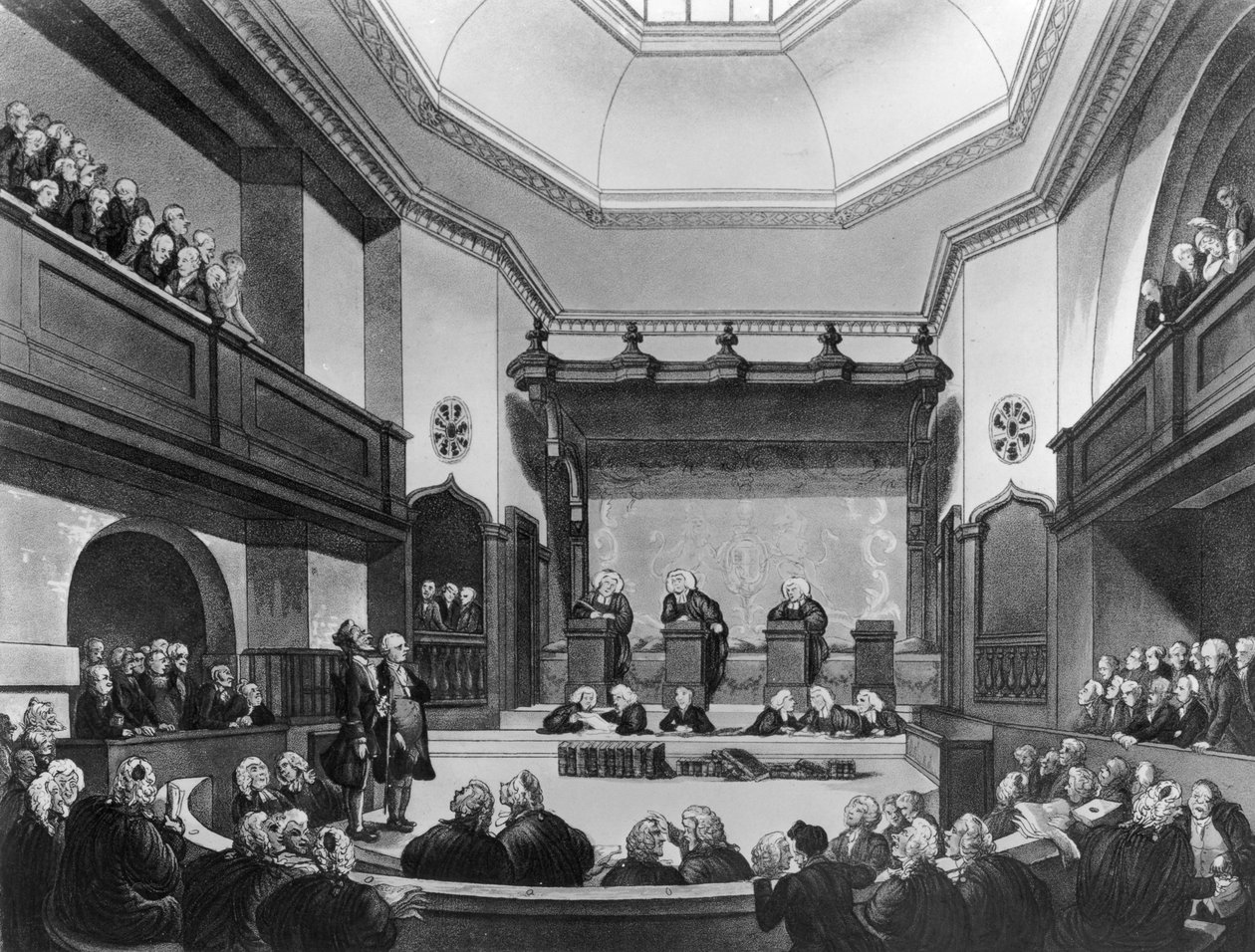 Court of Common Pleas, Westminster Hall od T. and Pugin Rowlandson