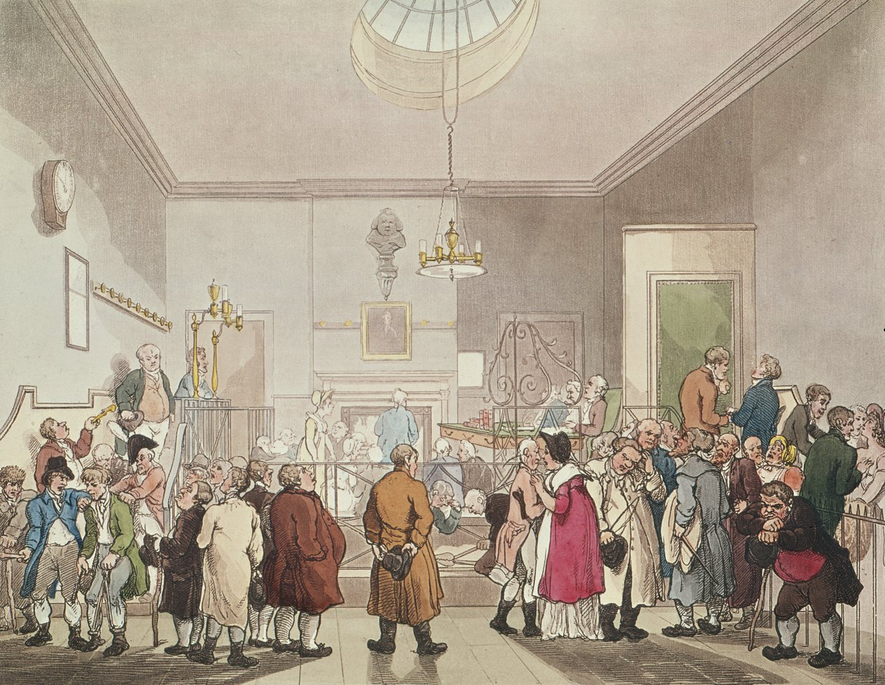 The Betting Post, konec 18. století (akvatinta) od T. and Pugin Rowlandson