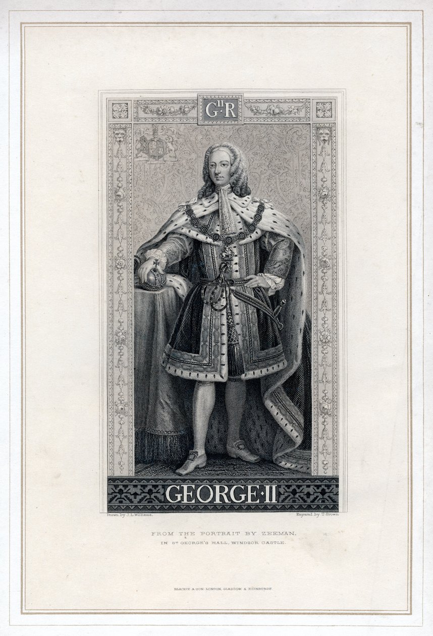 Jiří II z Velké Británie. od T. Brown