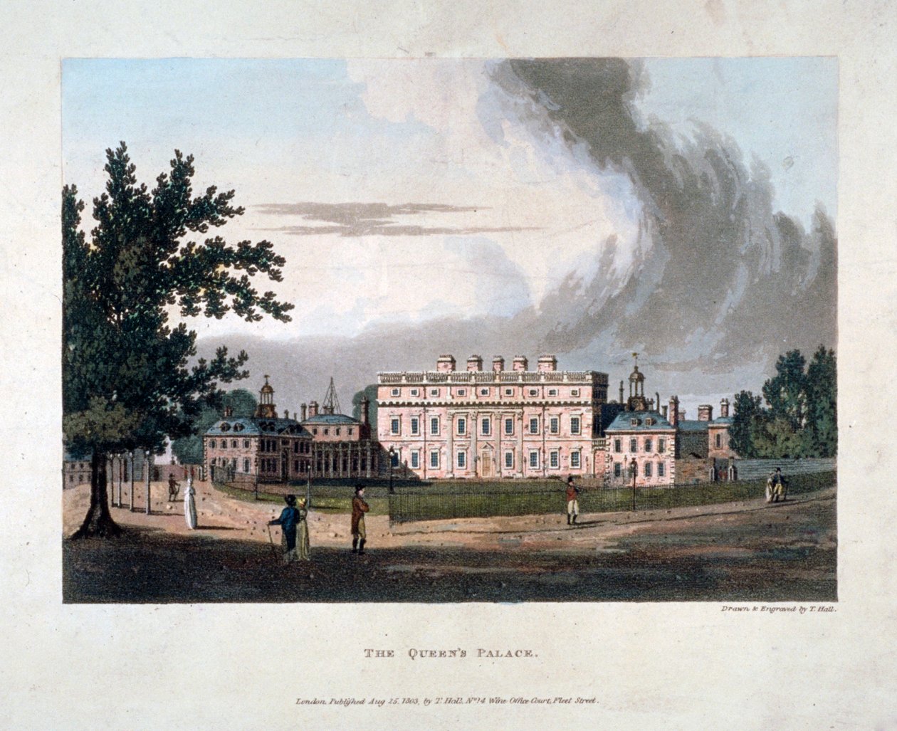 Buckingham House, Westminster, Londýn, 1803 od T Hall