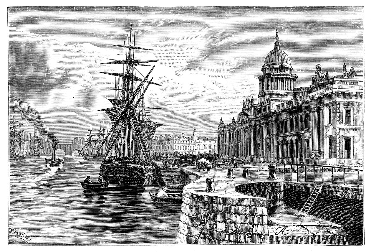 Celnice, Dublin, Irsko, 1900. od T. Hart