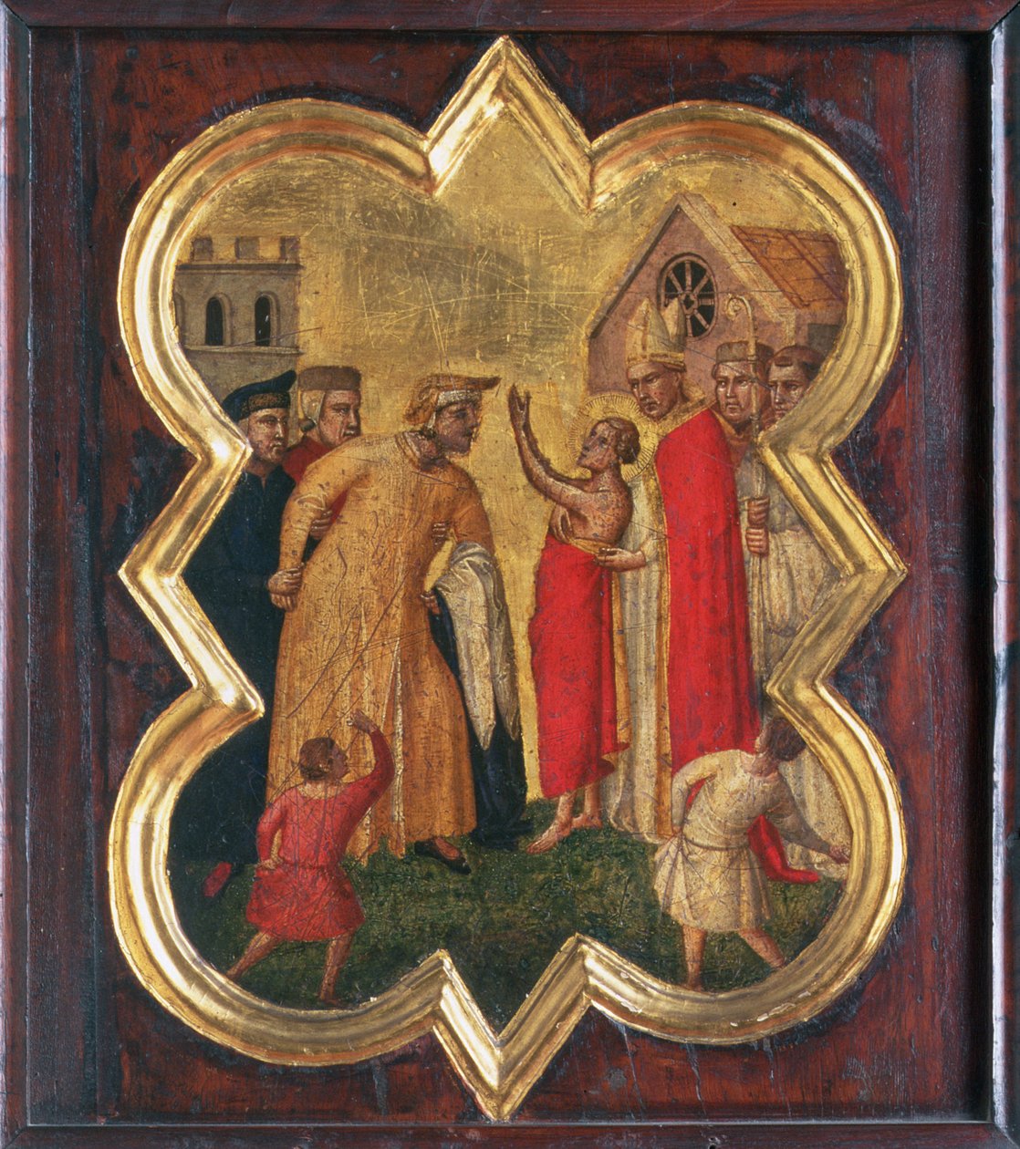 Sv. František před biskupem (tempera na panelu) od Taddeo Gaddi