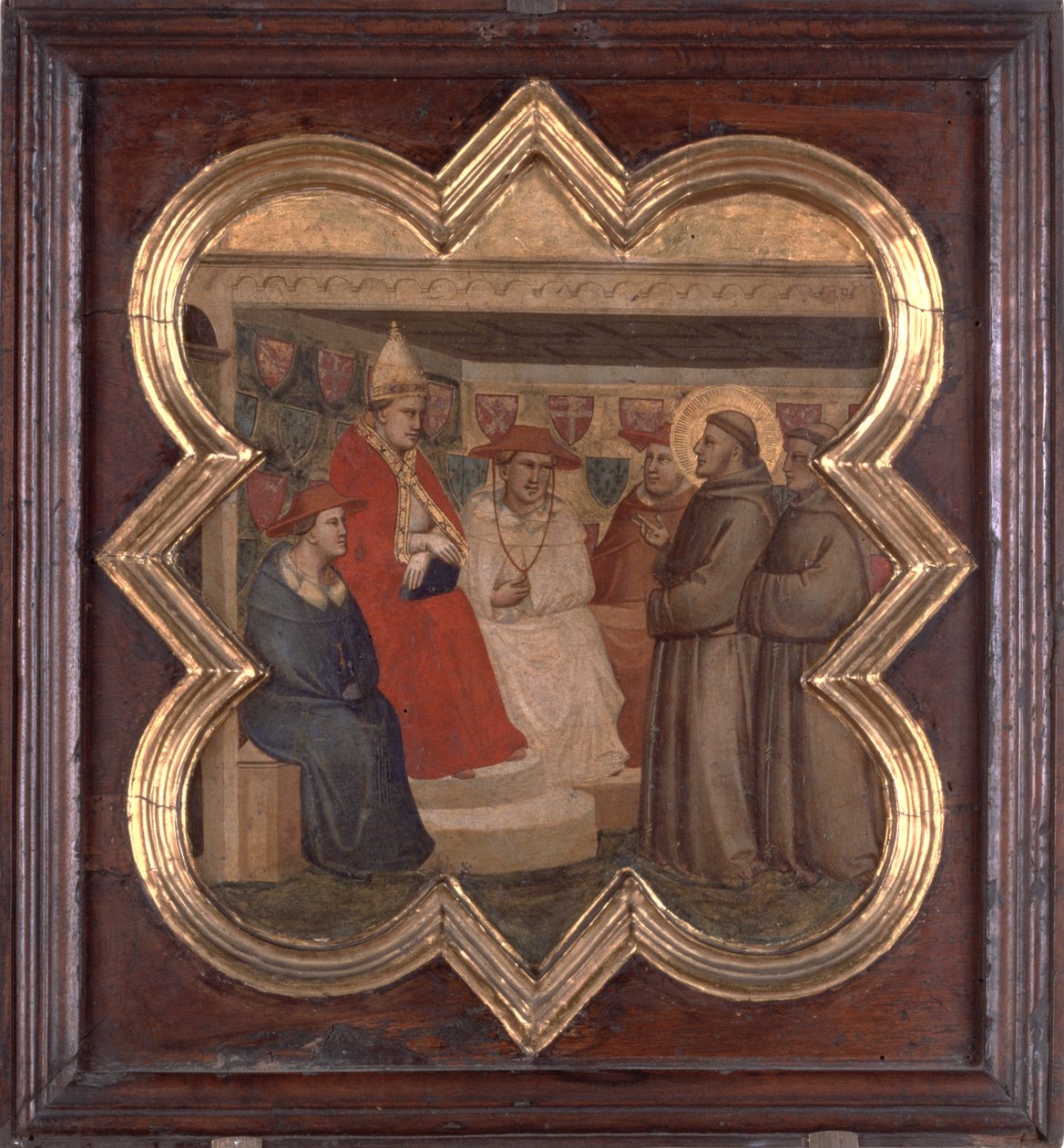 Sv. František před papežem a kardinály (tempera na panelu) od Taddeo Gaddi