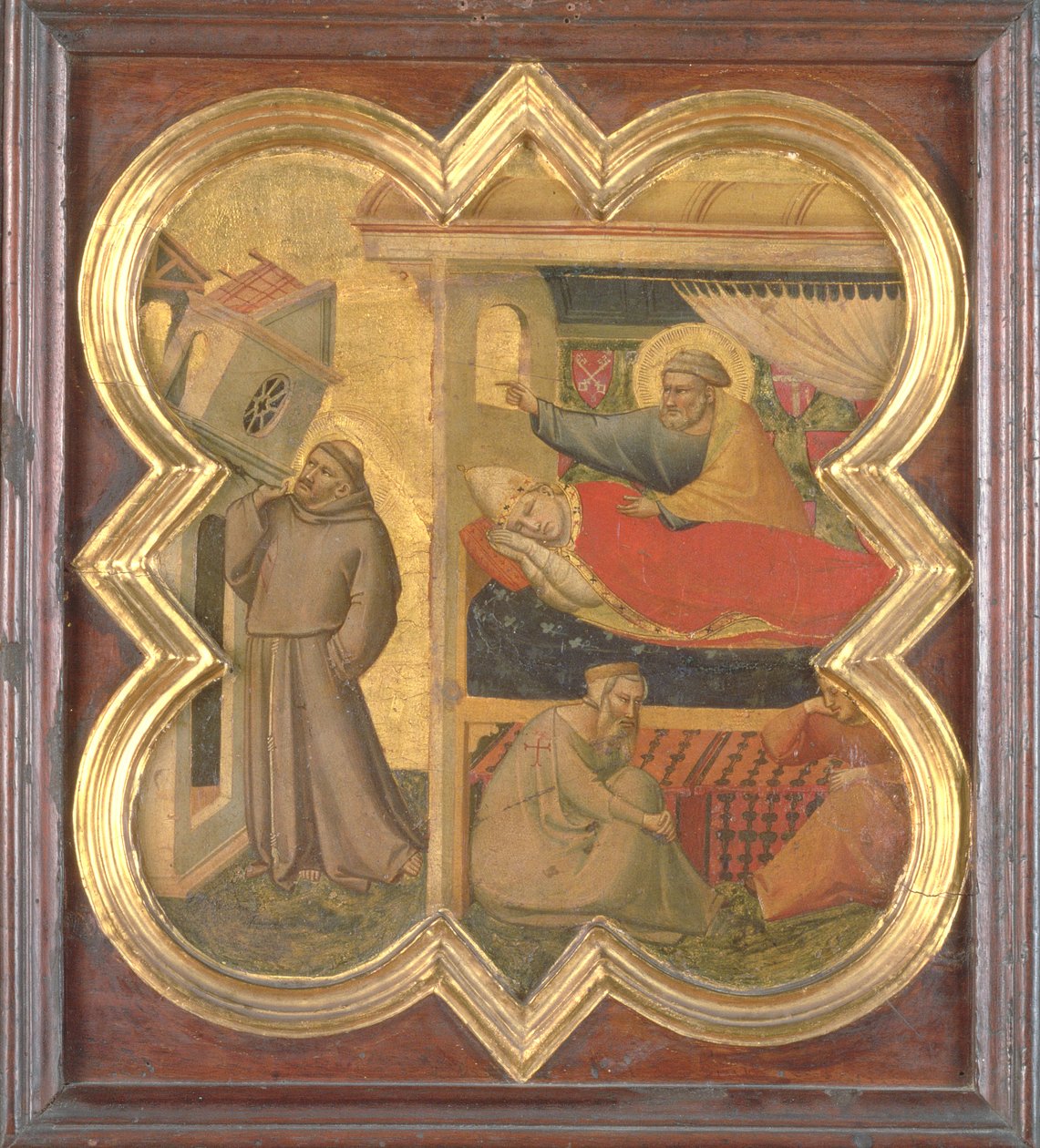 Sv. František drží Lateránský kostel (tempera na panelu) od Taddeo Gaddi