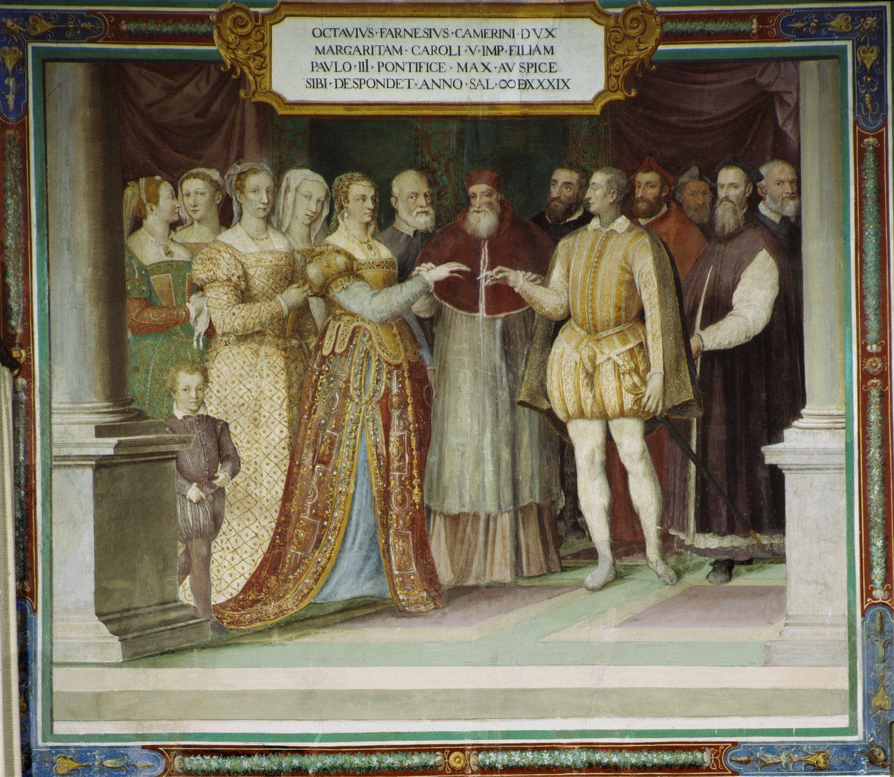 Svatba Ottavia Farneseho a Markéty Rakouské, Villa Farnese, Caprarola, Itálie od Taddeo Zuccari