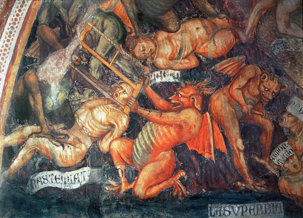 Peklo, detail hrdých, kolem roku 1394 od Taddeo di Bartolo