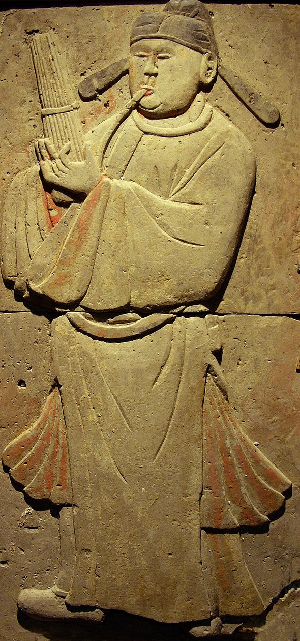 Stéla zobrazující hudebníka (terakota) od Tang Dynasty Chinese School