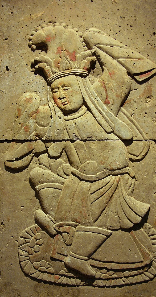 Stéla zobrazující hudebníka (terakota) od Tang Dynasty Chinese School
