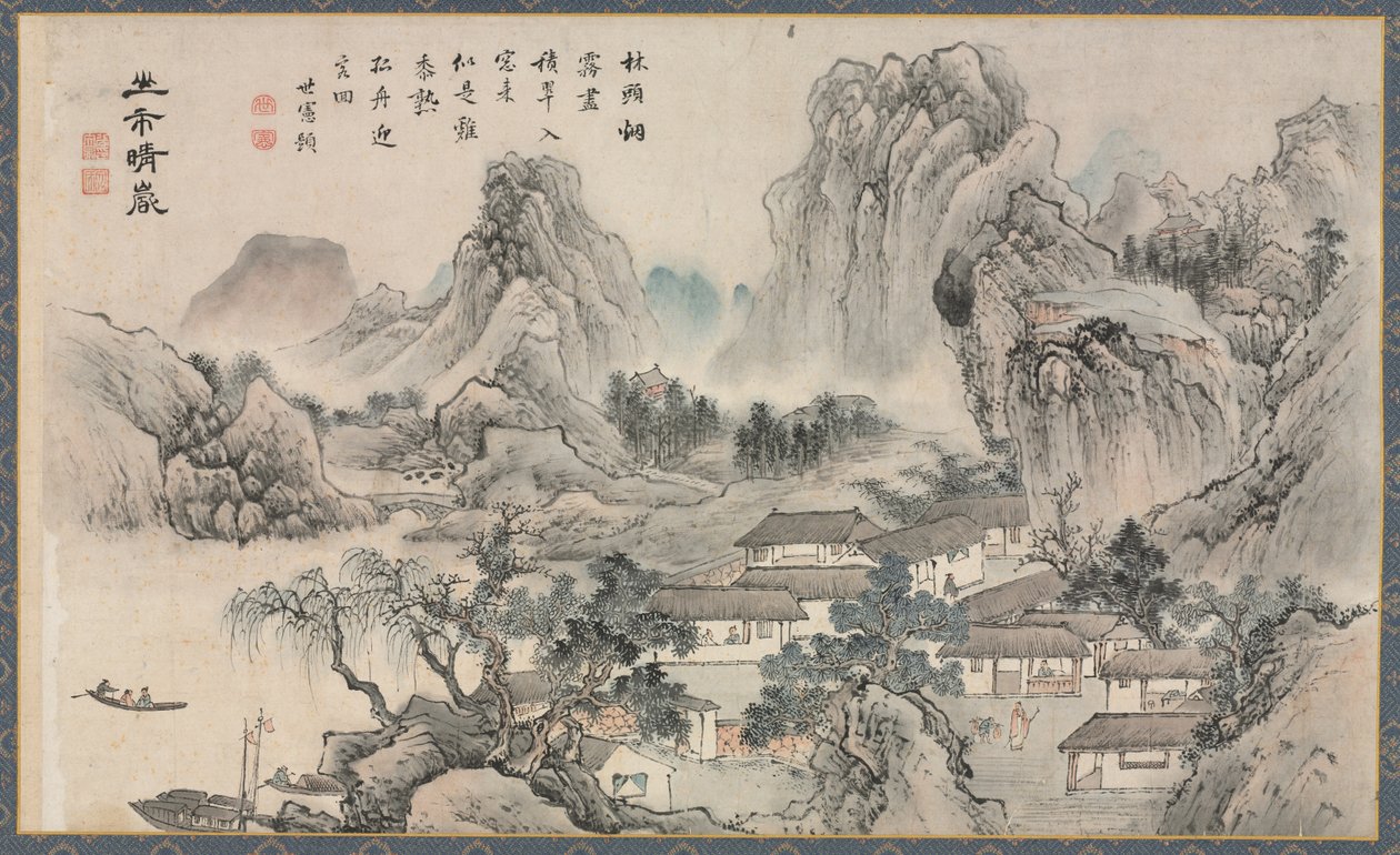 Výhled na řeky Xiao a Xiang od Tani Buncho