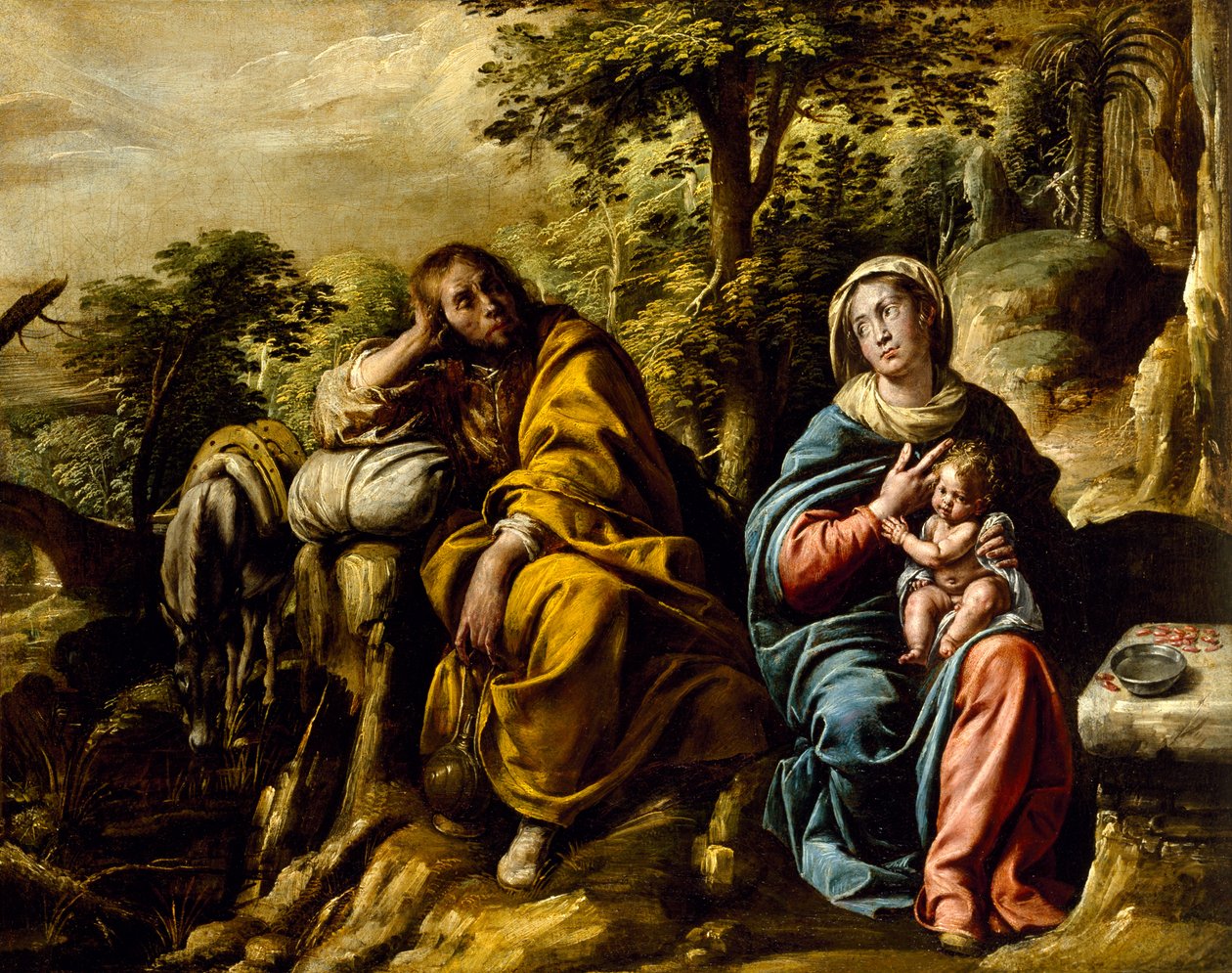 Zbytek na útěku do Egypta, c.1625-30 od Tanzio da Varallo