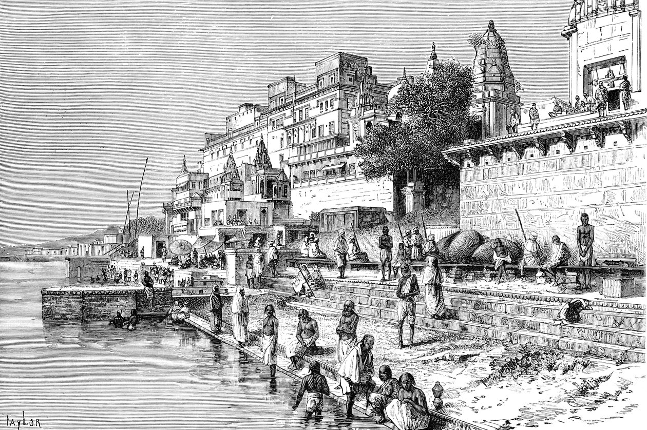 Benares Varanasi, Indie, 1895. od Taylor