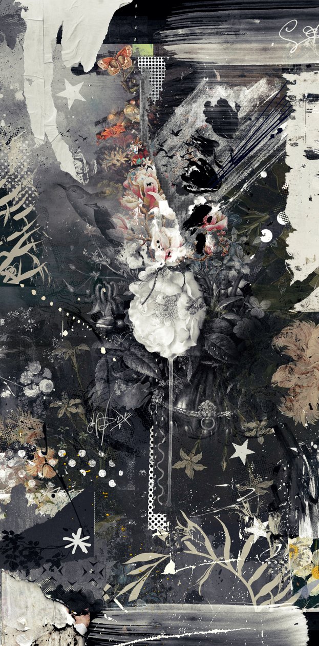 Flowerdrip, 2014 (kombinovaná technika na plátně) od Teis Albers