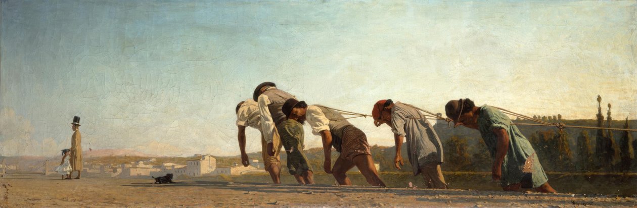 T.Signorini, The Towpath / Painting, 1864/65 od Telemaco Signorini