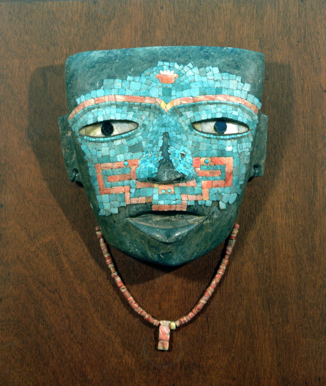 Antropomorfní maska (kámen, tyrkys, obsidián a mušle) (157743) od Teotihuacan