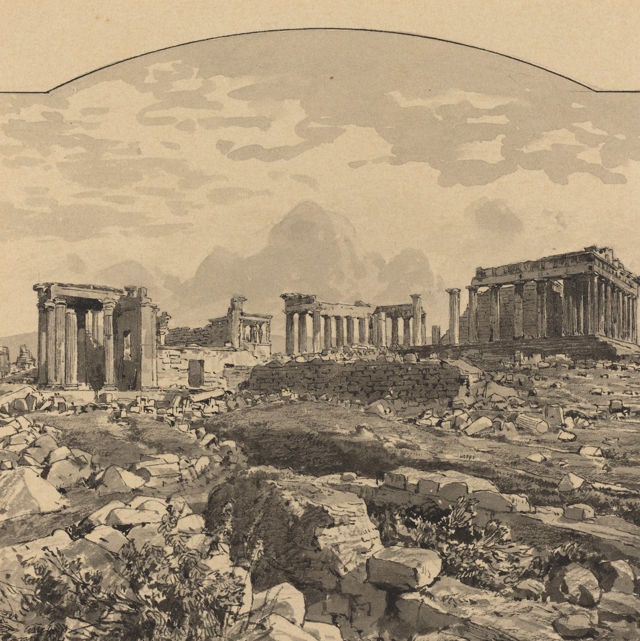 Parthenon z východu, 1890. od Themistocles von Eckenbrecher