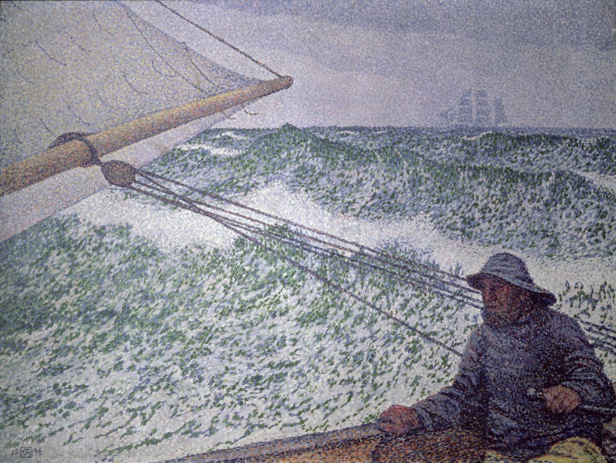 Muž u kormidla, 1892 od Théo van Rysselberghe