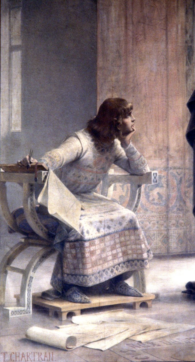 Vzdělání Saint Louis, c. 1885 (freska) od Theobald Chartran