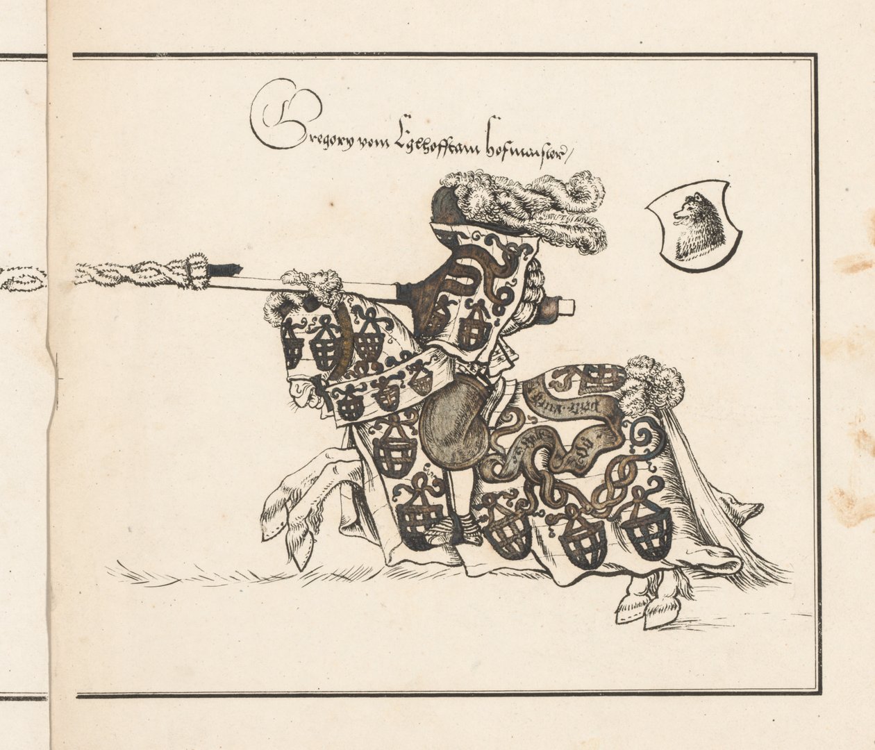 Book on Tournaments: Jouster Facing Left od Theobald Senefelder