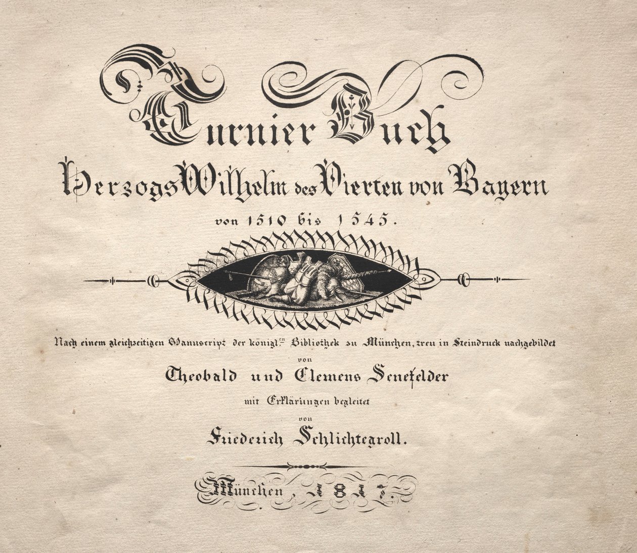 Kniha o turnajích: Titulní strana, 1817. od Theobald Senefelder